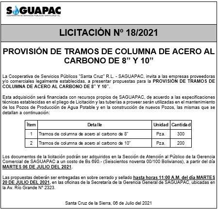 Licitaciones Saguapac